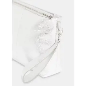 Whistles Avah Silver Zip Top Clutch